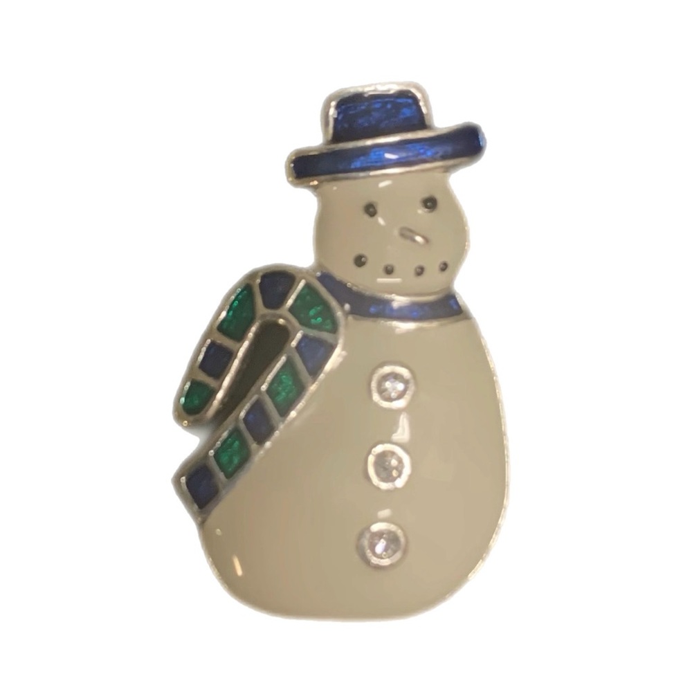 Vintage Avon Enamel Snowman Brooch Pin Christmas Holiday Winter 1.52”